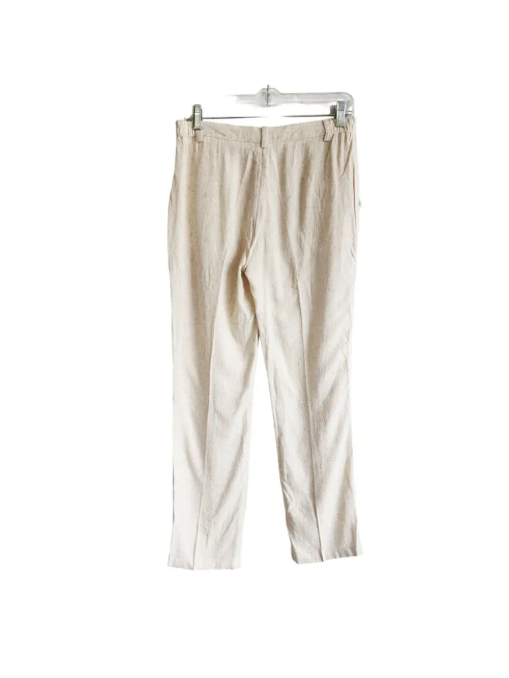 Three-Piece Boys Beige Linen Suit Blazer Vest & Pants Size 14
